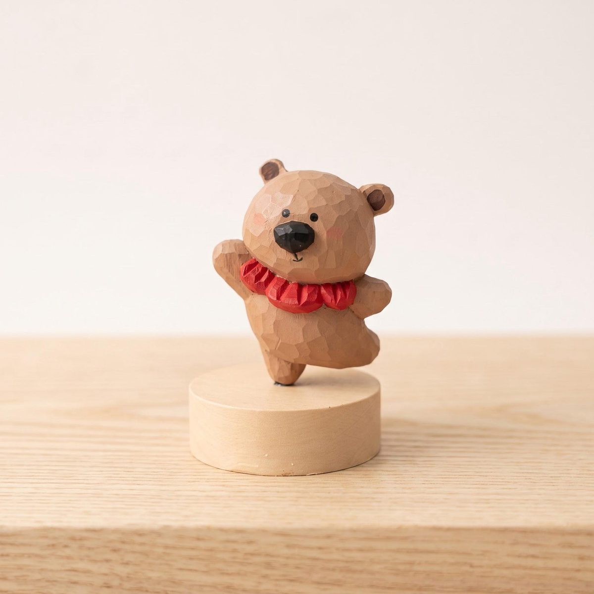 Ballet Animal on a Rotating Base, hand-carved wooden figurine