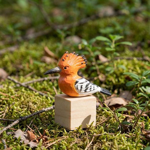 Hand-Painted Hoopoe, hand-carved wooden figurine