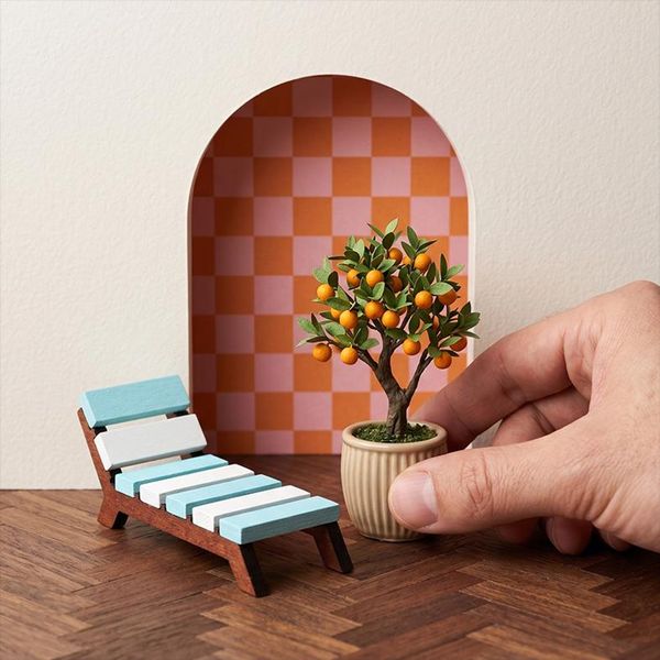 Miniature Beach Chair, hand-carved wooden figurine