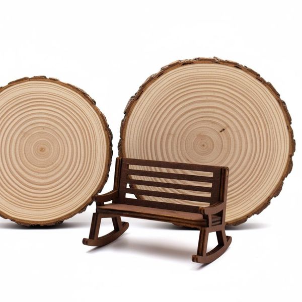 Miniature Rocking Bench, hand-carved wooden figurine