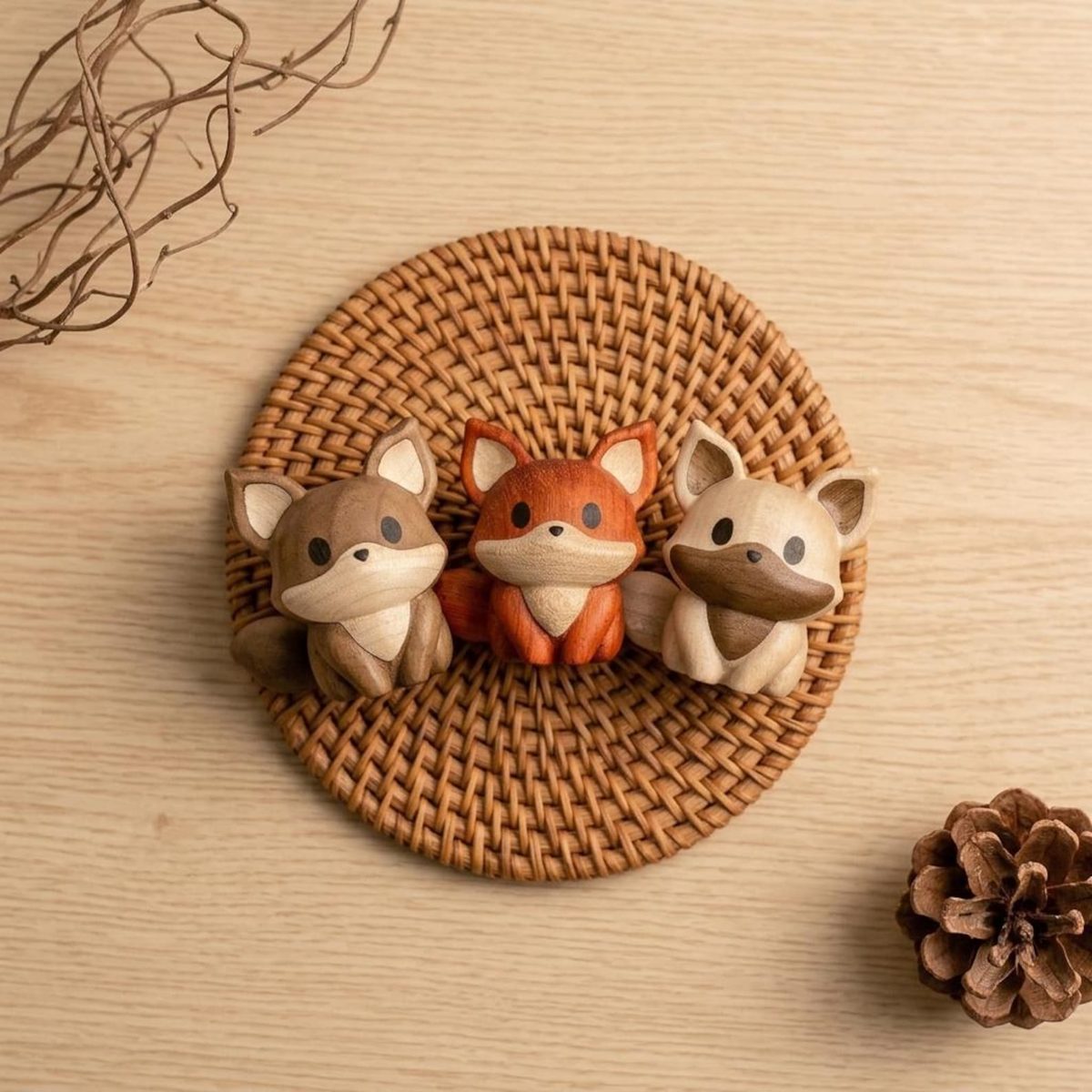 Natural Wood Fox