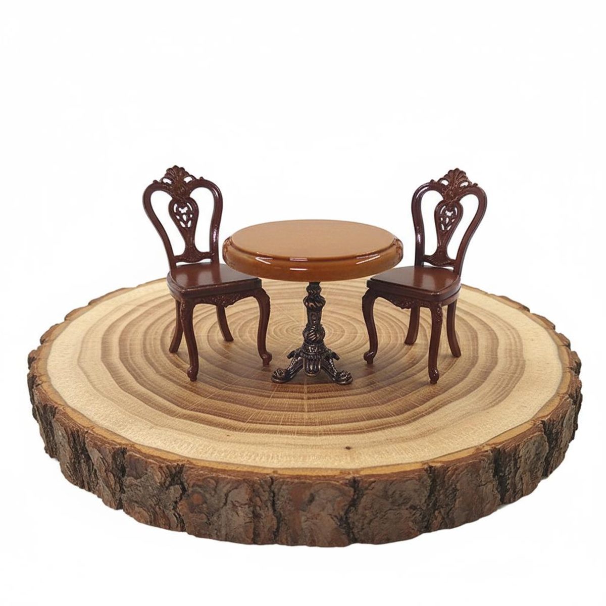 Ornate Miniature Chair (1:12), hand-carved wooden figurine