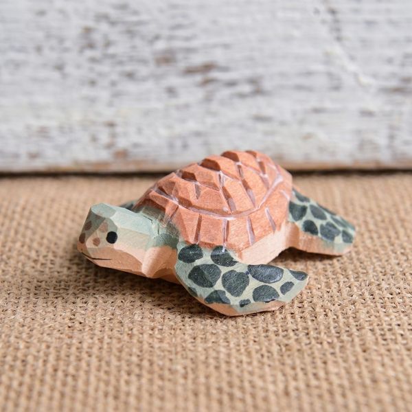 Sea Turtle, hand-carved wooden figurine