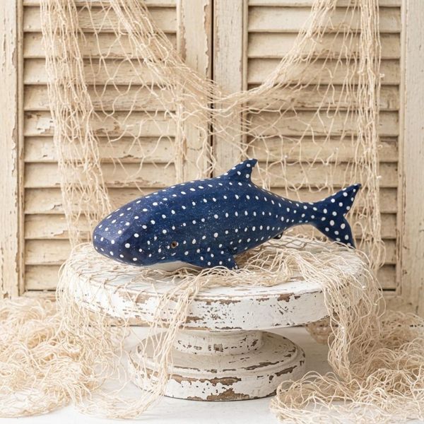 Whale Shark, hand-carved wooden figurine