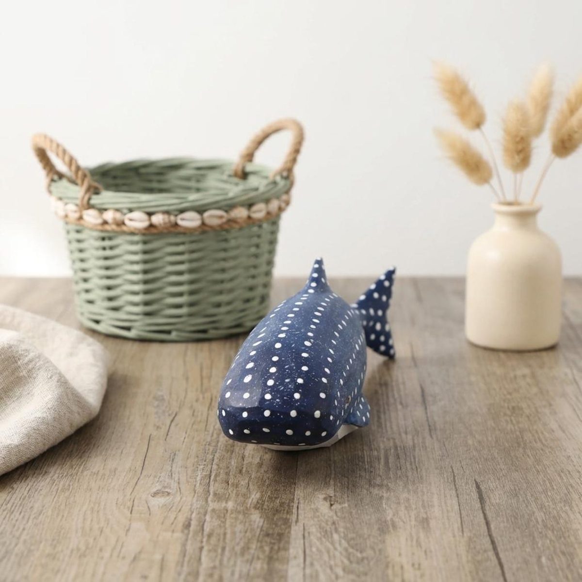 Whale Shark, hand-carved wooden figurine